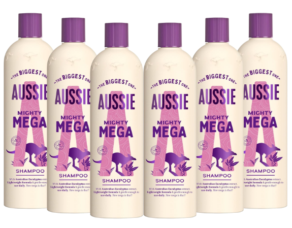 Aussie Mighty Mega Shampoo 675ml x 6